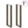 Nogi do stołu barowego w kształcie litery U 2 szt. Naturalna stal 50x(110-111) cm Stal