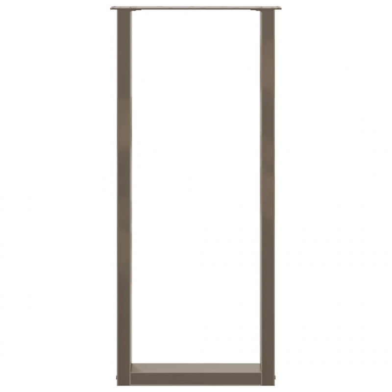 Nogi do stołu barowego w kształcie litery U 2 szt. Naturalna stal 50x(110-111) cm Stal