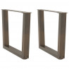 Nogi do stolika kawowego w kształcie litery V 2 szt. Naturalna stal 60x(42-43,3) cm Stal