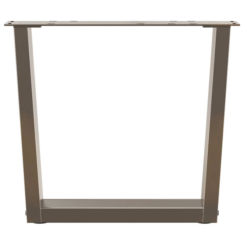 Nogi do stolika kawowego w kształcie litery V 2 szt. Naturalna stal 60x(42-43,3) cm Stal