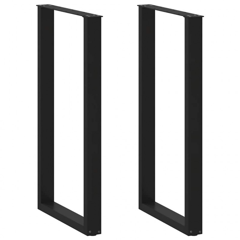 Nogi do stołu barowego w kształcie litery U 2 szt. Czarne 60x(110-111) cm Stal