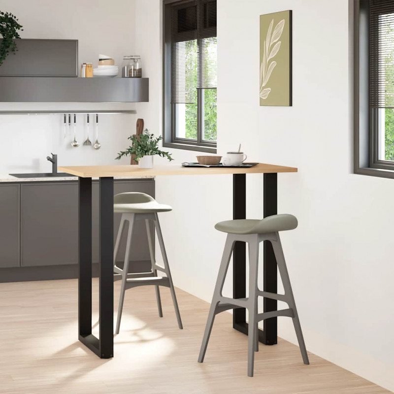 Nogi do stołu barowego w kształcie litery U 2 szt. Czarne 60x(110-111) cm Stal