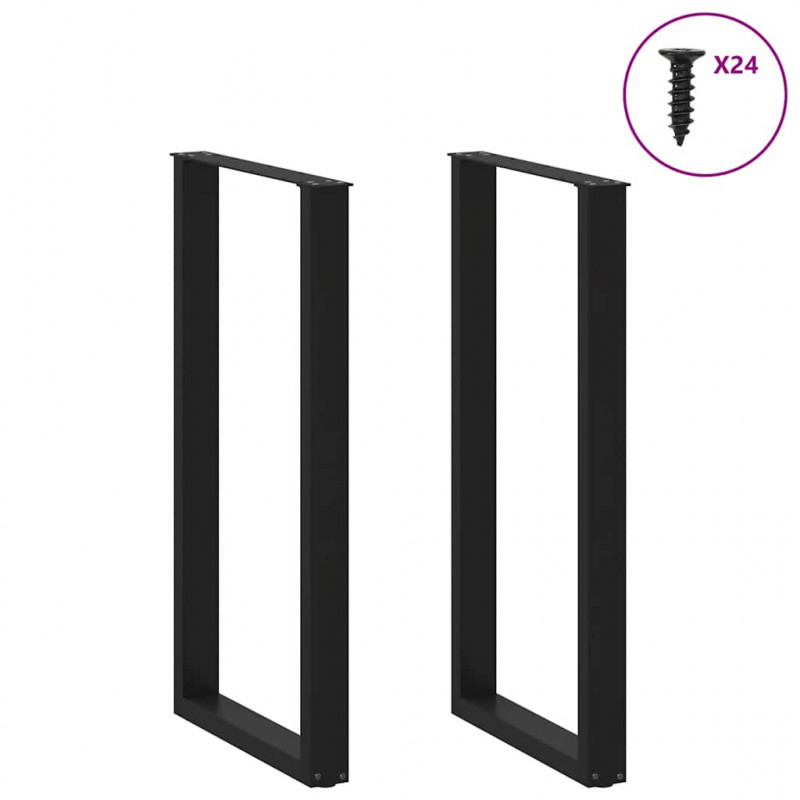Nogi do stołu barowego w kształcie litery U 2 szt. Czarne 60x(110-111) cm Stal