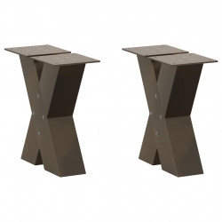 Nogi do stolika kawowego w kształcie litery X 2 szt. Naturalna stal 40x(30-31) cm Stal