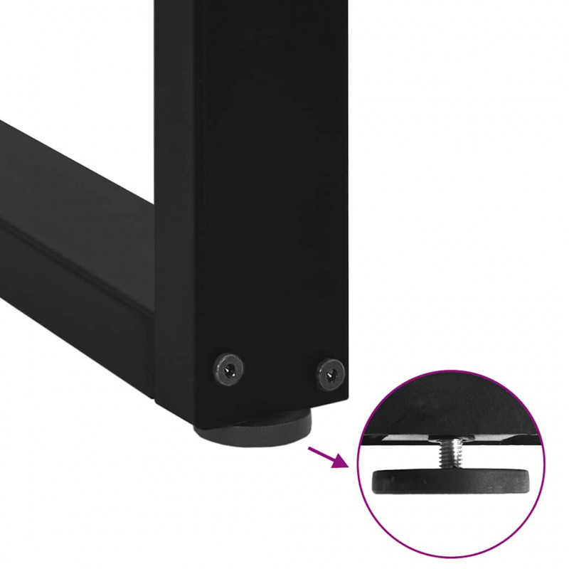 Nogi do stołu barowego w kształcie litery U 2 szt. Czarne 60x(110-111) cm Stal
