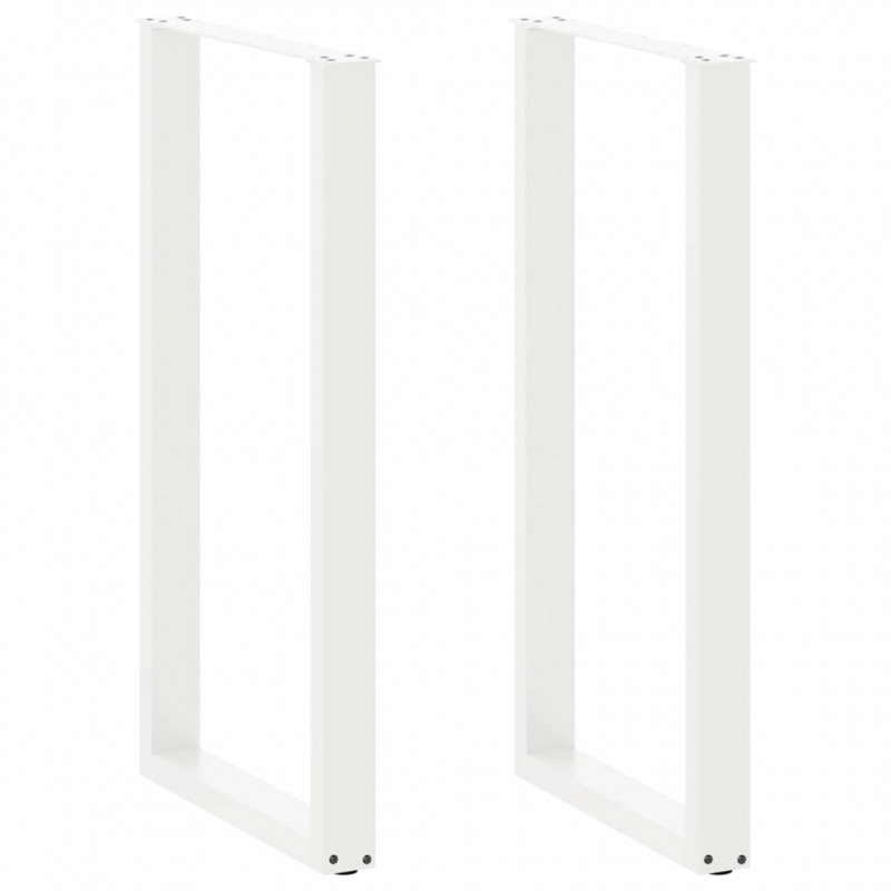 Nogi do stołu barowego w kształcie litery U 2 szt. Białe 60x(110-111) cm Stal