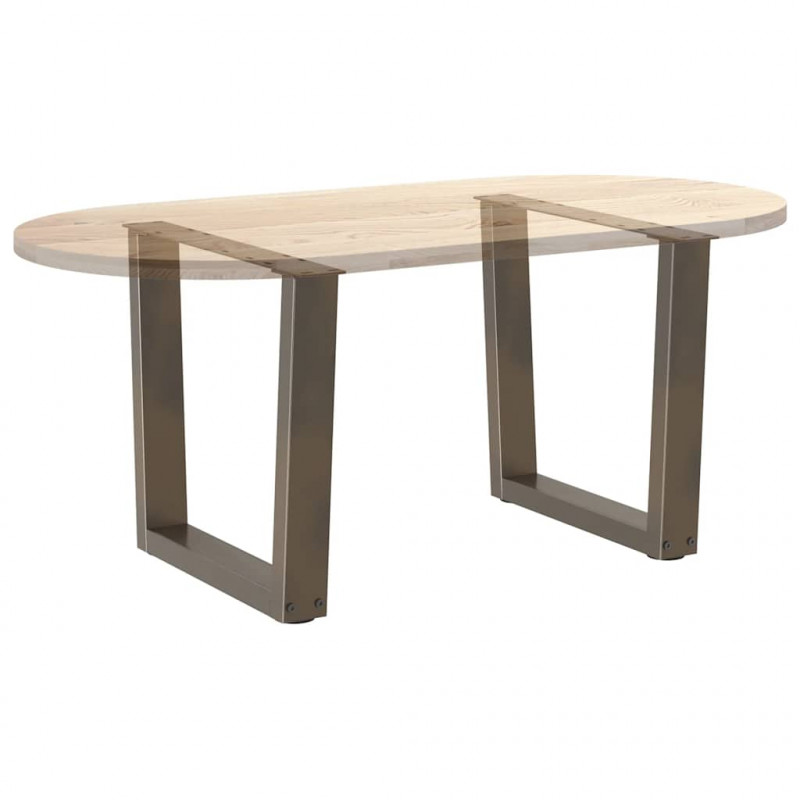 Nogi do stolika kawowego w kształcie litery V 2 szt. Naturalna stal 60x(42-43,3) cm Stal