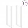 Nogi do stołu barowego w kształcie litery U 2 szt. Białe 60x(110-111) cm Stal