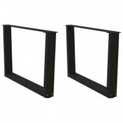 Nogi do stolika kawowego w kształcie litery V 2 szt. Czarne 70x(42-43,3) cm Stalowe