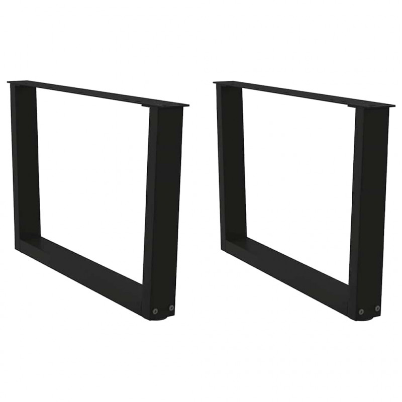 Nogi do stolika kawowego w kształcie litery V 2 szt. Czarne 70x(42-43,3) cm Stalowe