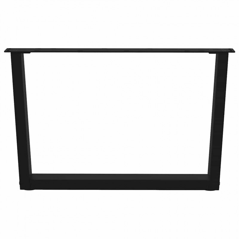 Nogi do stolika kawowego w kształcie litery V 2 szt. Czarne 70x(42-43,3) cm Stalowe