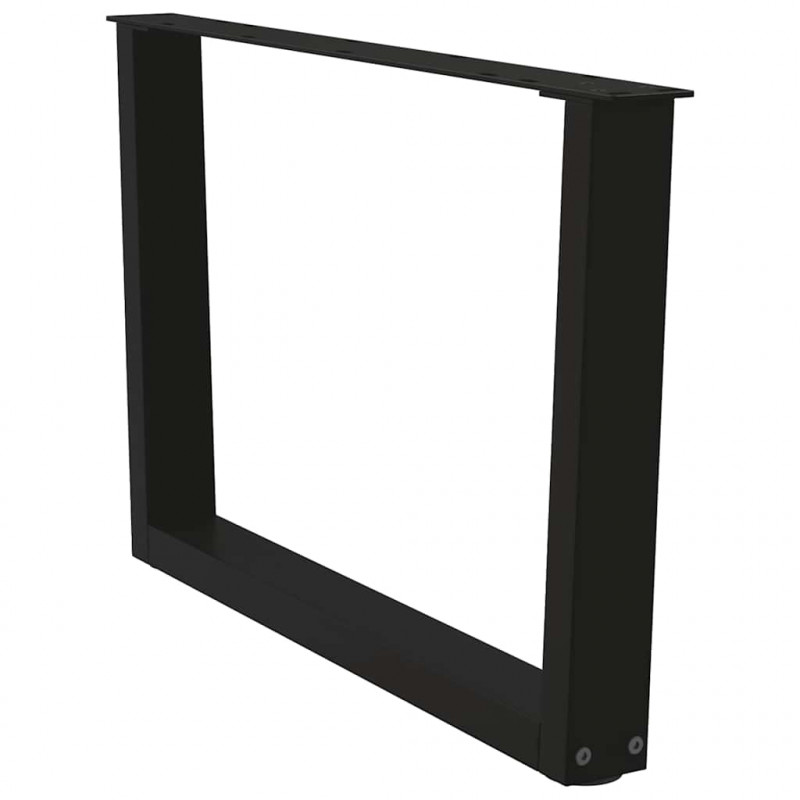 Nogi do stolika kawowego w kształcie litery V 2 szt. Czarne 70x(42-43,3) cm Stalowe