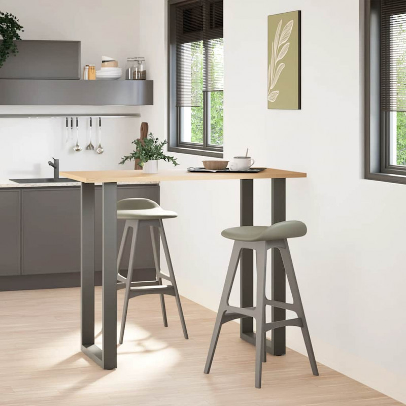 Nogi do stołu barowego w kształcie litery U 2 szt. Antracyt 60x(110-111) cm Stal