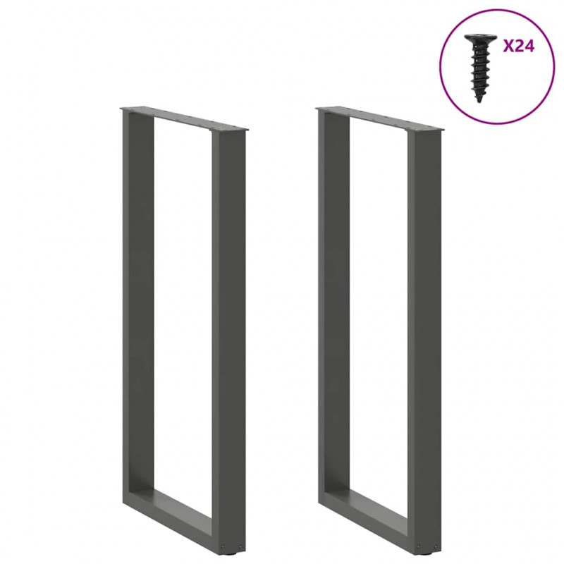 Nogi do stołu barowego w kształcie litery U 2 szt. Antracyt 60x(110-111) cm Stal