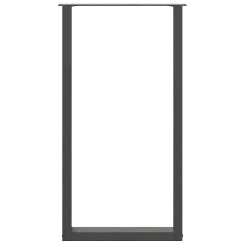Nogi do stołu barowego w kształcie litery U 2 szt. Antracyt 60x(110-111) cm Stal