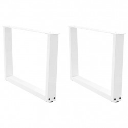 Nogi do stolika kawowego w kształcie litery V 2 szt. Białe 70x(42-43,3) cm Stal