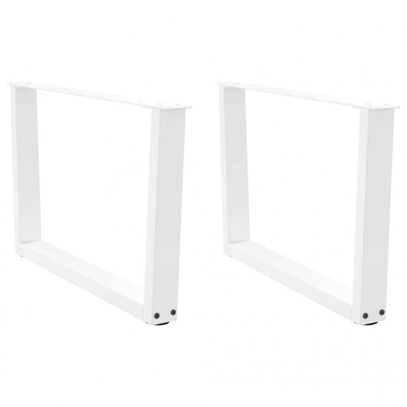 Nogi do stolika kawowego w kształcie litery V 2 szt. Białe 70x(42-43,3) cm Stal