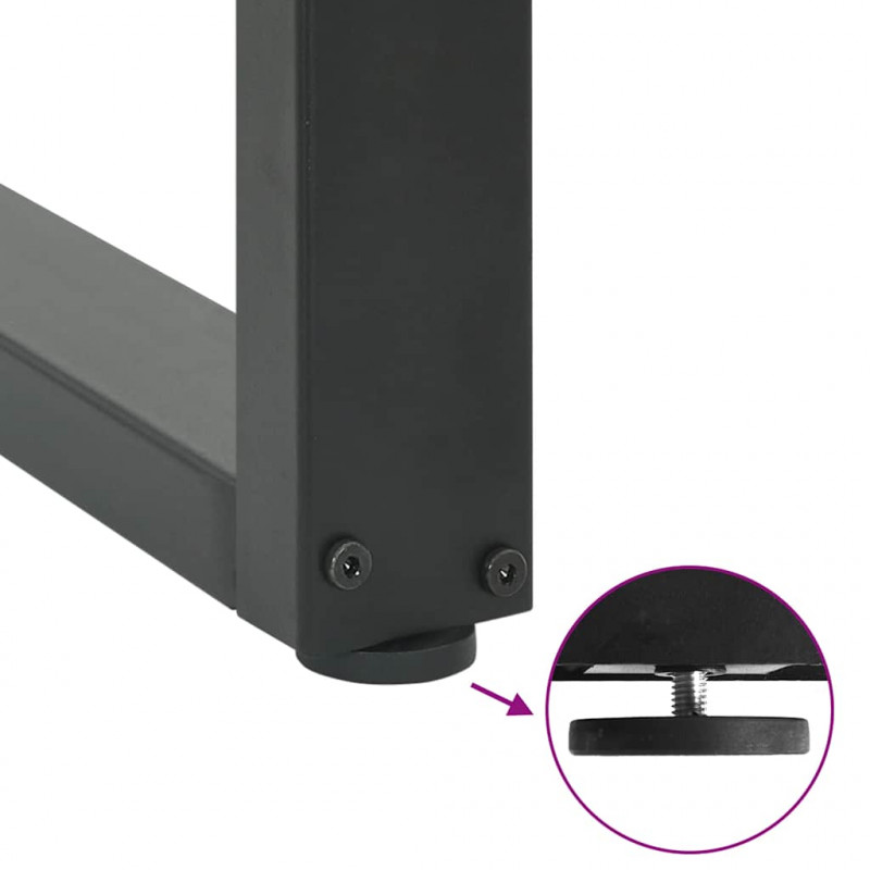 Nogi do stołu barowego w kształcie litery U 2 szt. Antracyt 60x(110-111) cm Stal