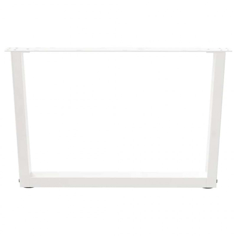 Nogi do stolika kawowego w kształcie litery V 2 szt. Białe 70x(42-43,3) cm Stal