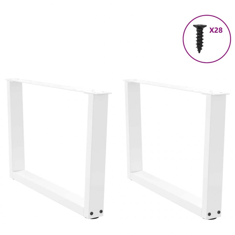Nogi do stolika kawowego w kształcie litery V 2 szt. Białe 70x(42-43,3) cm Stal