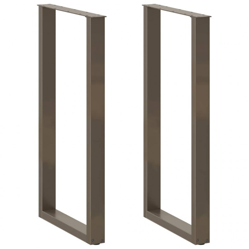 Nogi do stołu barowego w kształcie litery U 2 szt. Naturalna stal 60x(110-111) cm Stal