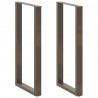Nogi do stołu barowego w kształcie litery U 2 szt. Naturalna stal 60x(110-111) cm Stal