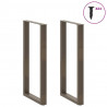 Nogi do stołu barowego w kształcie litery U 2 szt. Naturalna stal 60x(110-111) cm Stal