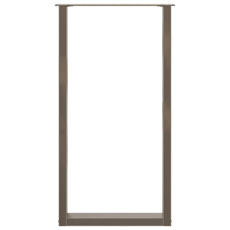 Nogi do stołu barowego w kształcie litery U 2 szt. Naturalna stal 60x(110-111) cm Stal