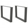 Nogi do stolika kawowego w kształcie litery V 2 szt. Antracyt 70x(42-43,3) cm Stal