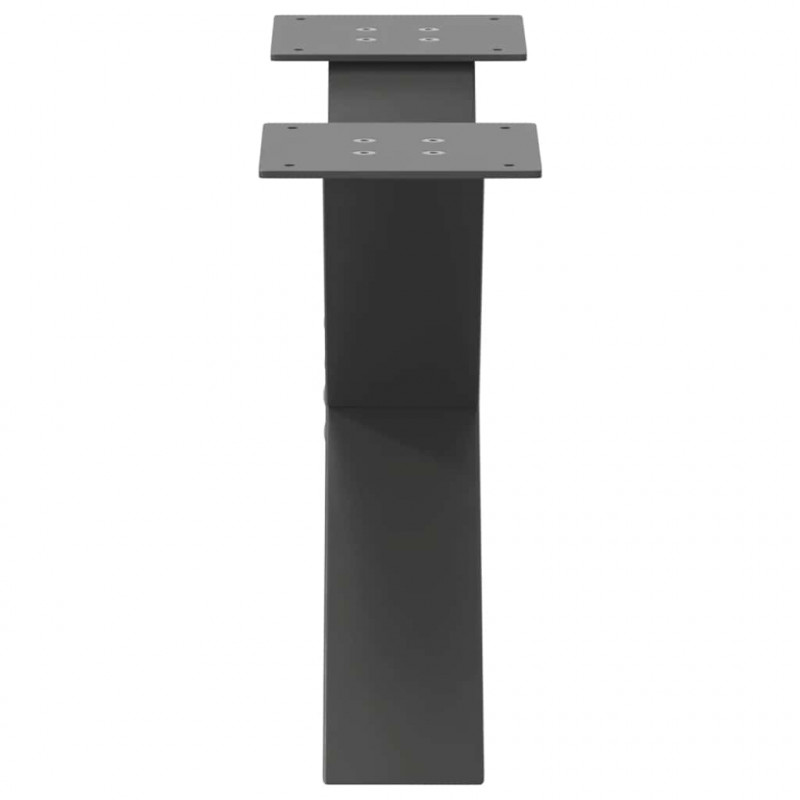 Nogi do stolika kawowego w kształcie litery X 2 szt. Antracyt 50x(30-31) cm Stal