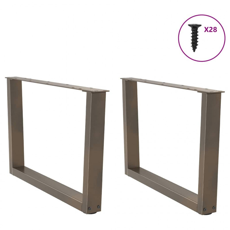 Nogi do stolika kawowego w kształcie litery V 2 szt. Naturalna stal 70x(42-43,3) cm Stal