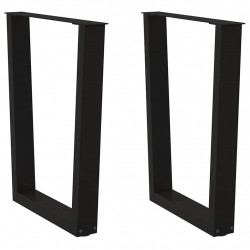 Nogi do stołu jadalnego w kształcie litery V 2 szt. Czarne 60x(72-73,3) cm Stal