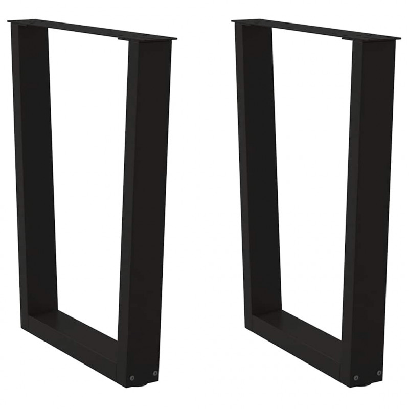 Nogi do stołu jadalnego w kształcie litery V 2 szt. Czarne 60x(72-73,3) cm Stal
