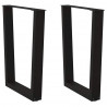 Nogi do stołu jadalnego w kształcie litery V 2 szt. Czarne 60x(72-73,3) cm Stal
