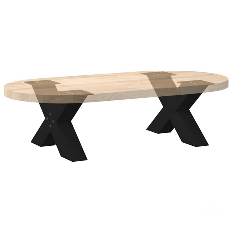 Nogi do stolika kawowego w kształcie litery X 2 szt. Czarne 60x(30-31) cm Stal