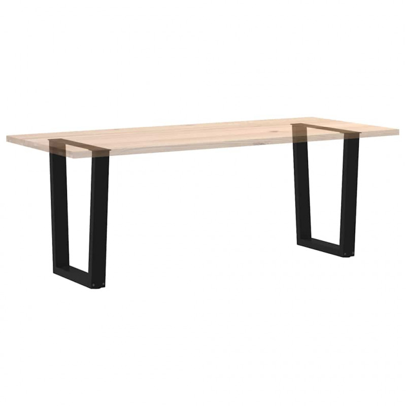 Nogi do stołu jadalnego w kształcie litery V 2 szt. Czarne 60x(72-73,3) cm Stal