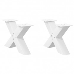 Nogi do stolika kawowego w kształcie litery X 2 szt. Białe 60x(30-31) cm Stal