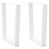 Nogi do stołu jadalnego w kształcie litery V 2 szt. Białe 60x(72-73,3) cm Stal