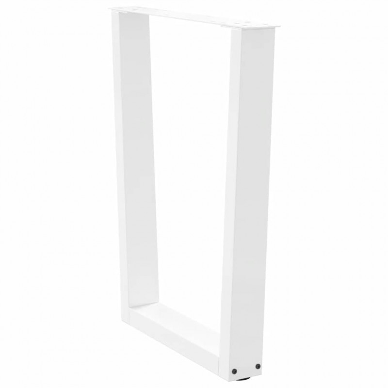 Nogi do stołu jadalnego w kształcie litery V 2 szt. Białe 60x(72-73,3) cm Stal