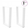 Nogi do stołu jadalnego w kształcie litery V 2 szt. Białe 60x(72-73,3) cm Stal