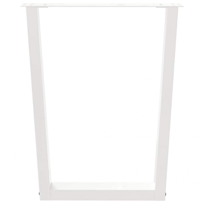 Nogi do stołu jadalnego w kształcie litery V 2 szt. Białe 60x(72-73,3) cm Stal