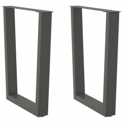Nogi do stołu jadalnego w kształcie litery V 2 szt. Antracyt 60x(72-73,3) cm Stal