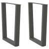 Nogi do stołu jadalnego w kształcie litery V 2 szt. Antracyt 60x(72-73,3) cm Stal