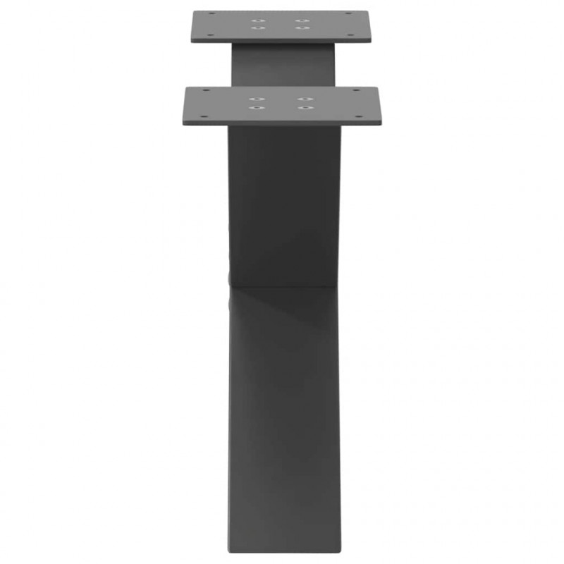 Nogi do stolika kawowego w kształcie litery X 2 szt. Antracyt 60x(30-31) cm Stal