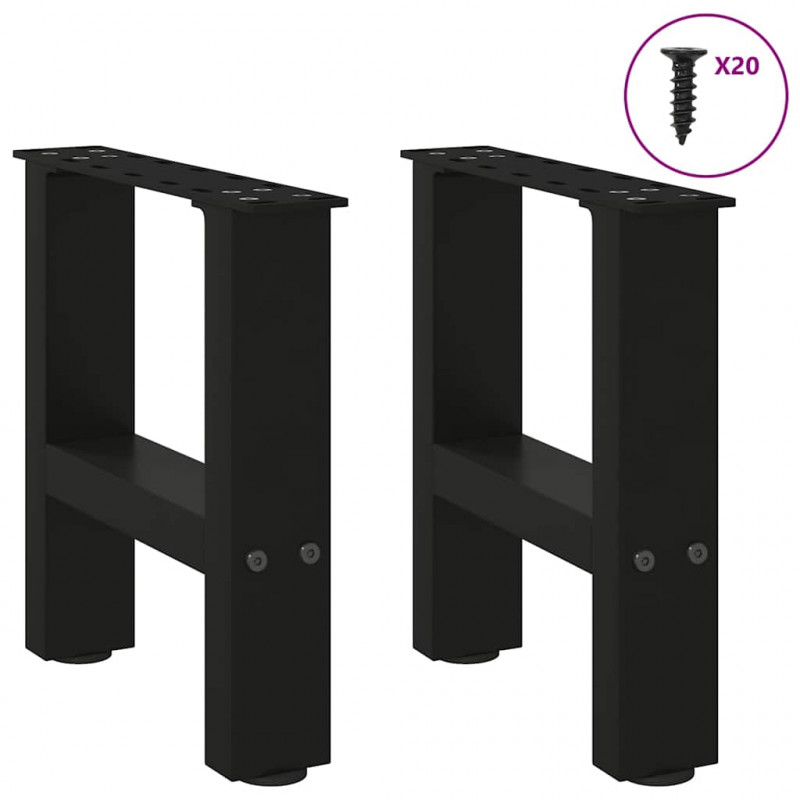 Nogi do stolika kawowego czarne 2 szt. 40x(30-31) cm stal