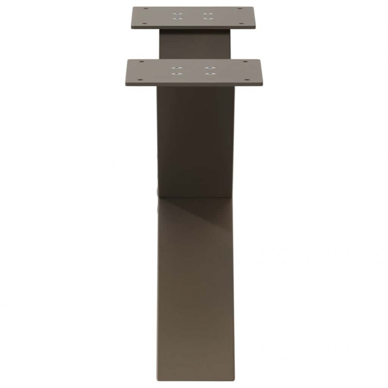 Nogi do stolika kawowego w kształcie litery X 2 szt. Naturalna stal 60x(30-31) cm Stal