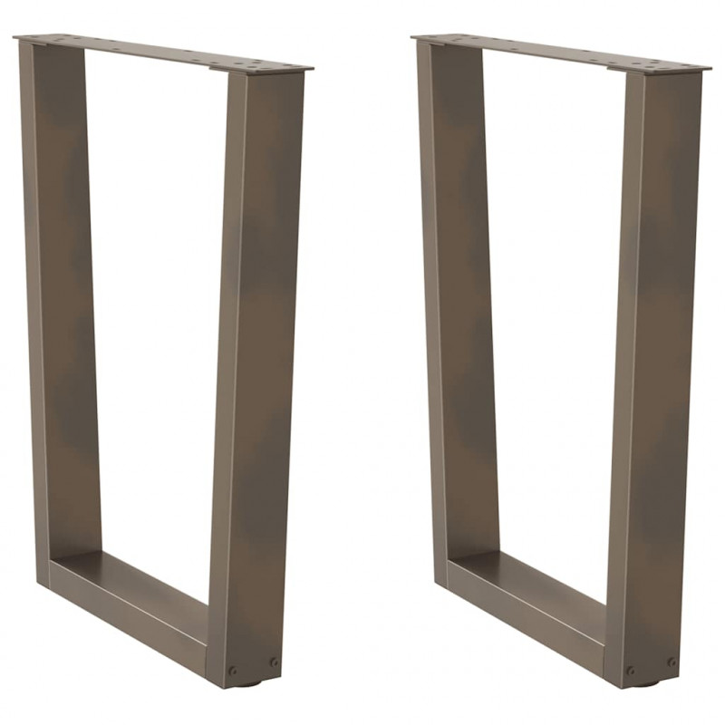 Nogi do stołu jadalnego w kształcie litery V 2 szt. Naturalna stal 60x(72-73,3) cm Stal