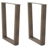 Nogi do stołu jadalnego w kształcie litery V 2 szt. Naturalna stal 60x(72-73,3) cm Stal