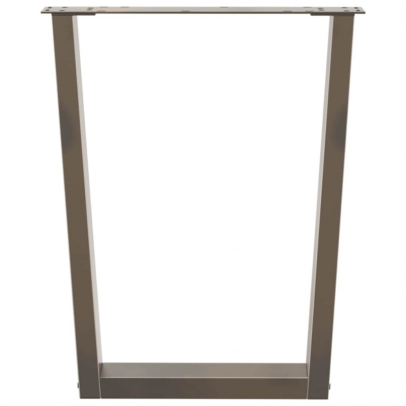 Nogi do stołu jadalnego w kształcie litery V 2 szt. Naturalna stal 60x(72-73,3) cm Stal