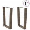 Nogi do stołu jadalnego w kształcie litery V 2 szt. Naturalna stal 60x(72-73,3) cm Stal